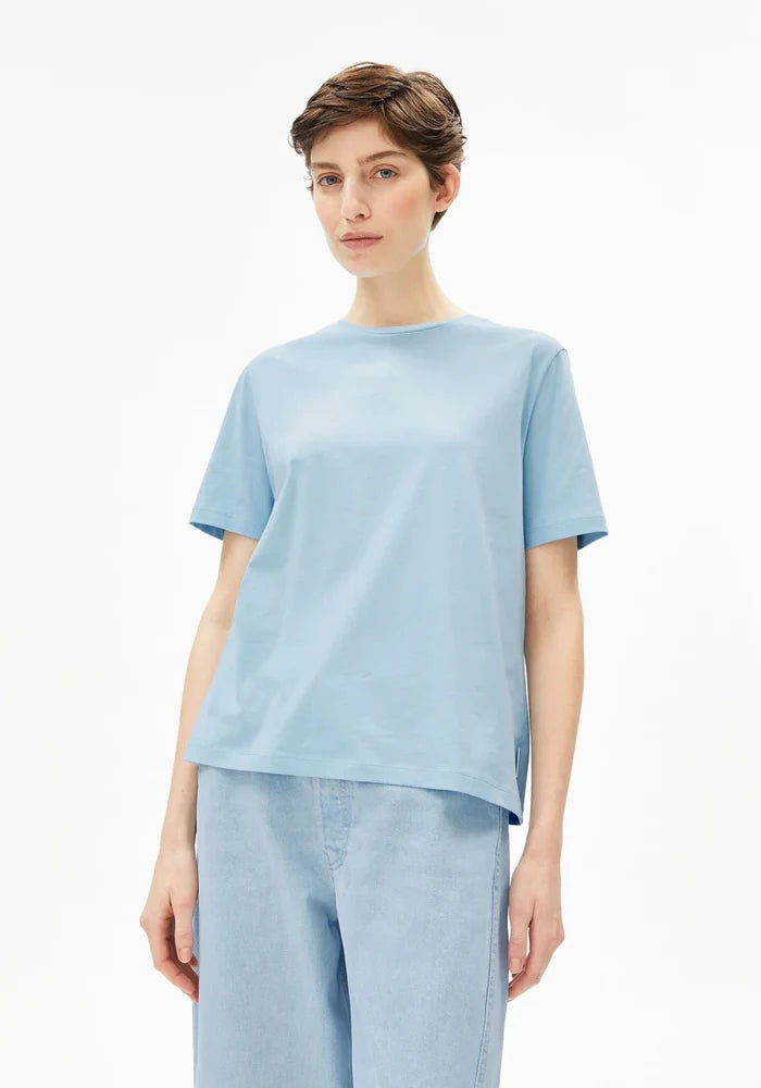 Armedangels - Lualaa T-shirt - Blue Glow - Tops - 30006877