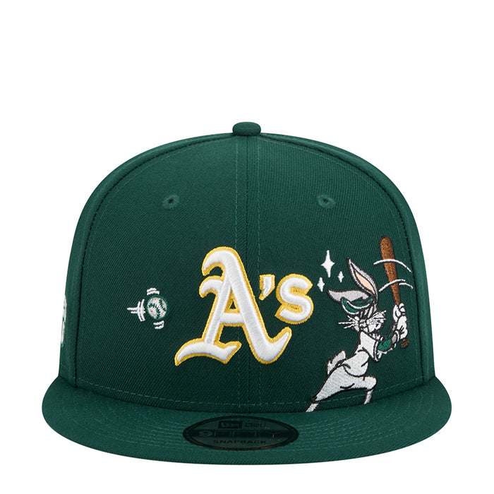Green Looney Tunes baseball cap with 'A's' logo and Bugs Bunny graphic on front