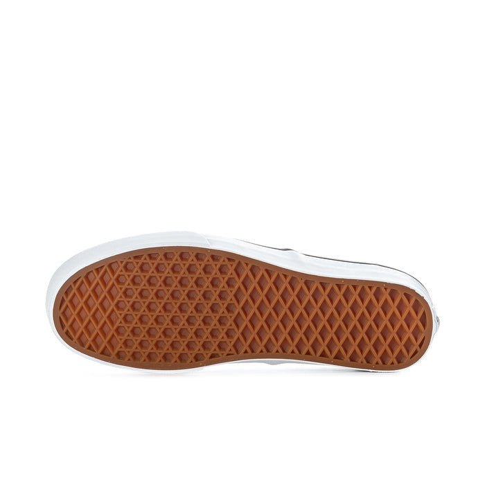 Mens checkerboard sneakers outsole, brown rubber tread with white sidewall