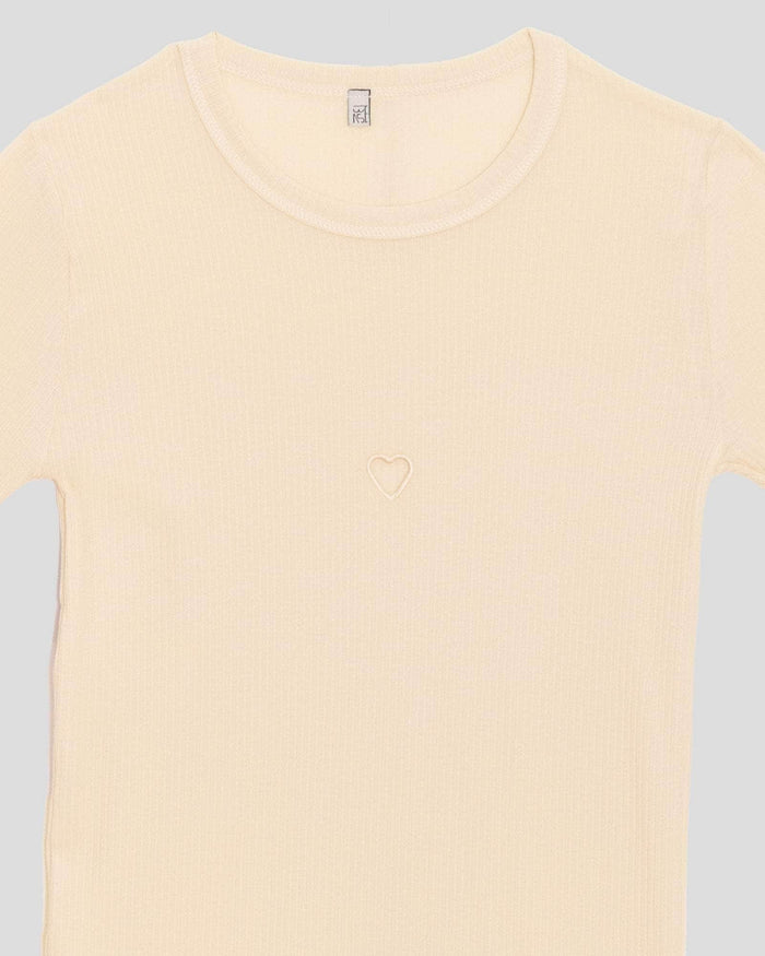 Baserange - Heart Long Sleeve Tee - Undyed - Tops - TOHLS-RB-000