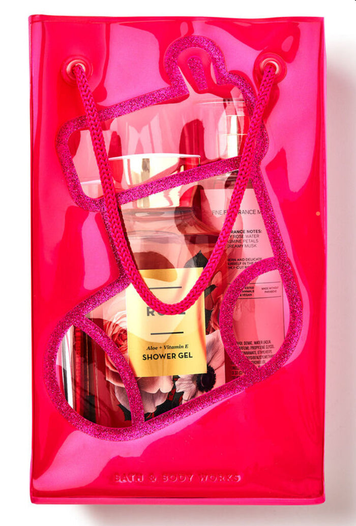 BATH AND BODY WORKS Rose Gift Bag Set
