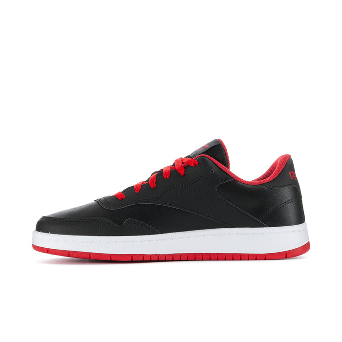 Men's Reebok BB 1000 sneakers, black with red trim and white rubber outsole.