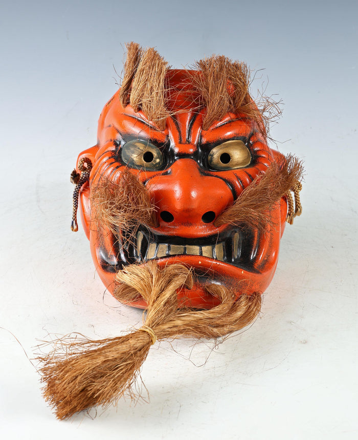 Beautiful Old Vintage Japanese Porcelain Noh Mask -Kagura- Buddhism Mask Plaque