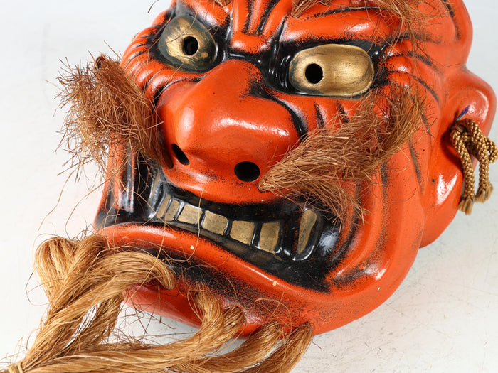 Beautiful Old Vintage Japanese Porcelain Noh Mask -Kagura- Buddhism Mask Plaque