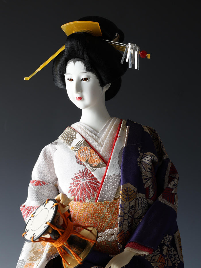 Beautiful Vintage Japanese GEISHA Doll -Traditional Percussion- Sukiyo Doll 54cm