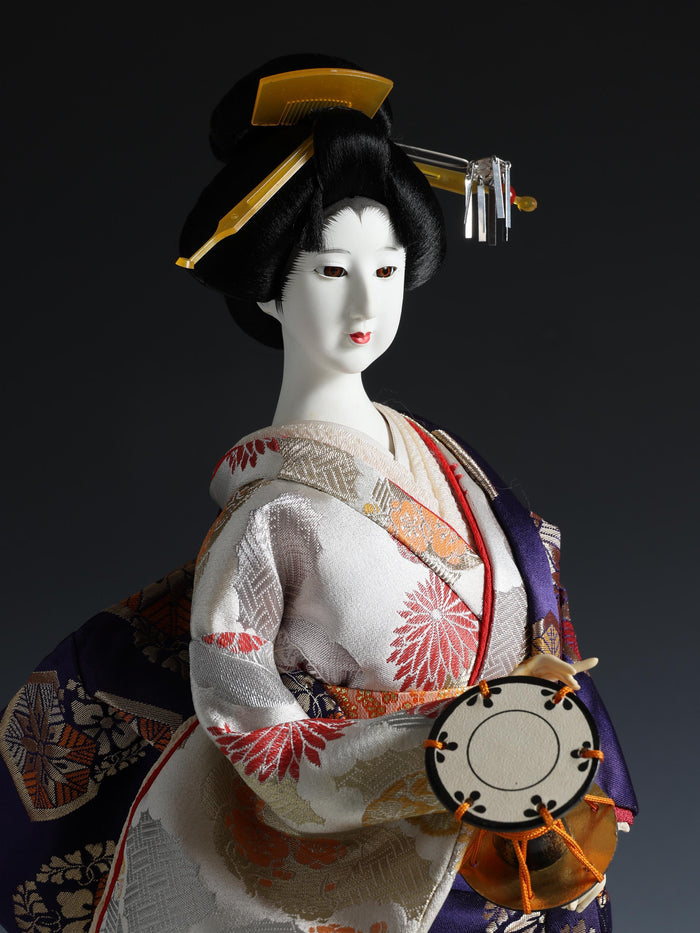 Beautiful Vintage Japanese GEISHA Doll -Traditional Percussion- Sukiyo Doll 54cm