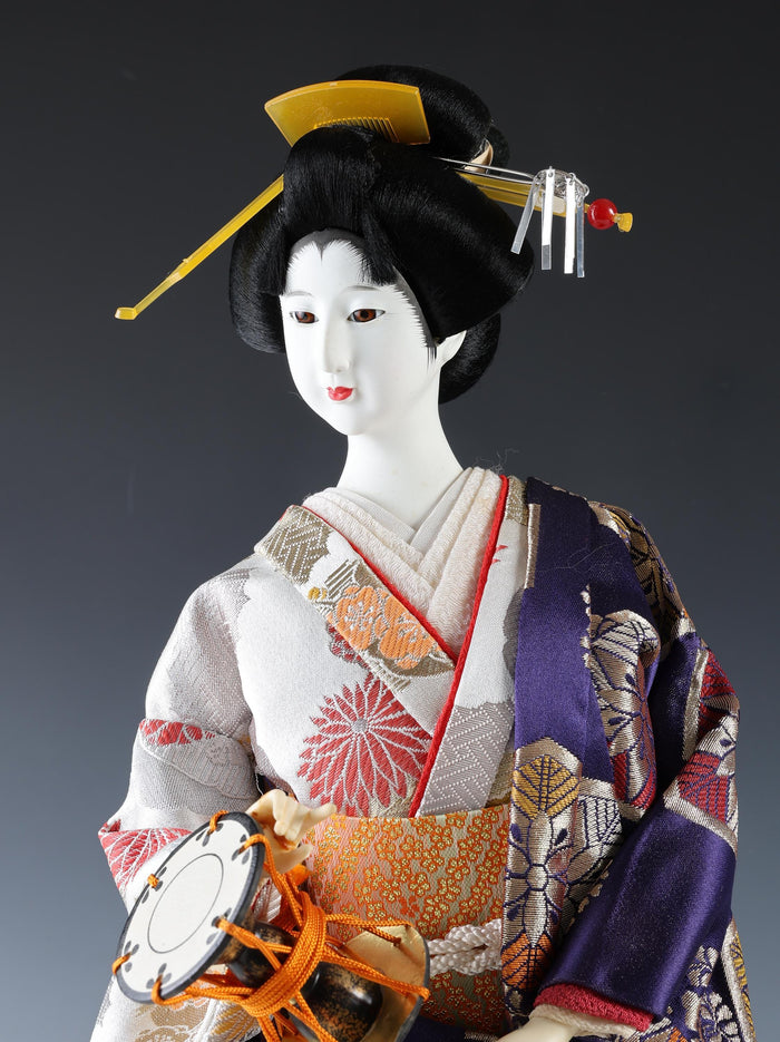 Beautiful Vintage Japanese GEISHA Doll -Traditional Percussion- Sukiyo Doll 54cm