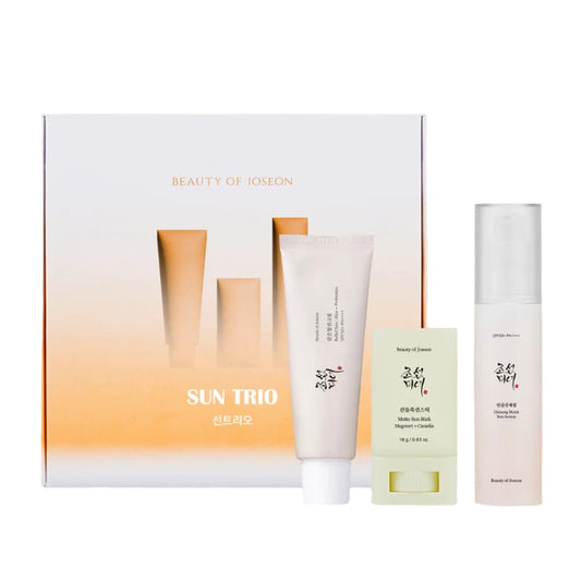 BEAUTY OF JOSEON Sun Trio مجموعة واقيات الشمس الثلاثية من بيوتي اوف جوسيون