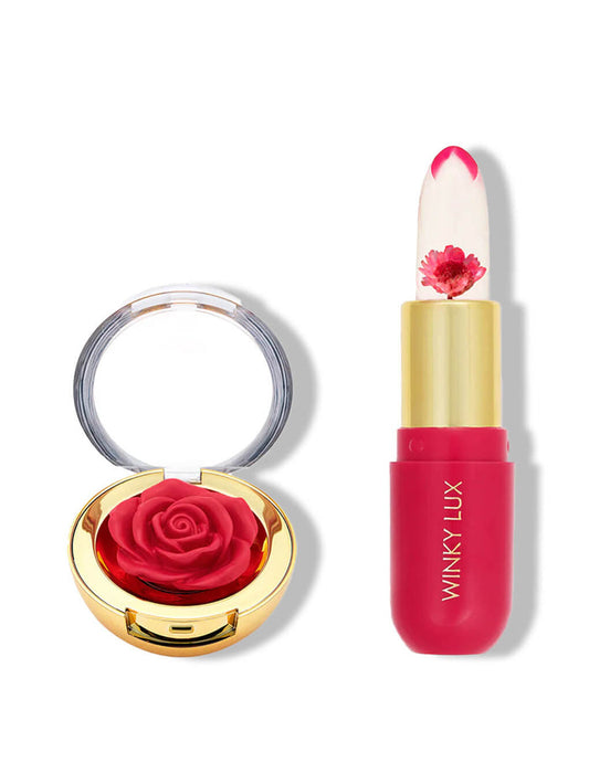 best buds pH lip balm and cream blush set on white background