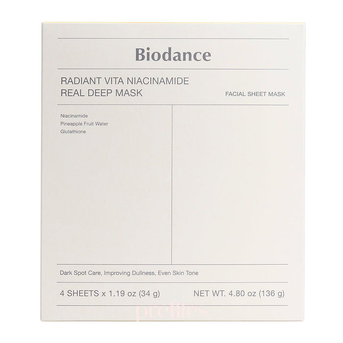 BIODANCE Radiant Vita Niacinamide Real Deep Mask (4pcs/box)