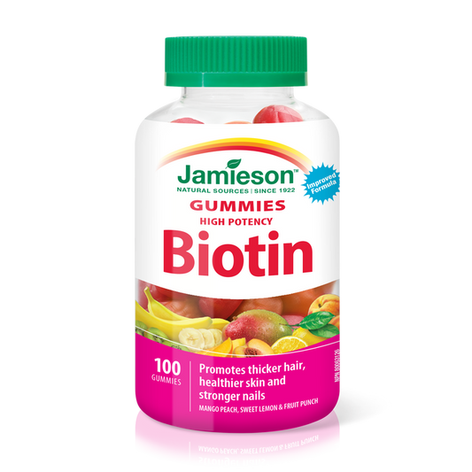 31000636 Jamieson Biotin Gummies 2,500 mcg, Sweet Lemon, & Fruit Punch, 100 ct 7968_MAIN