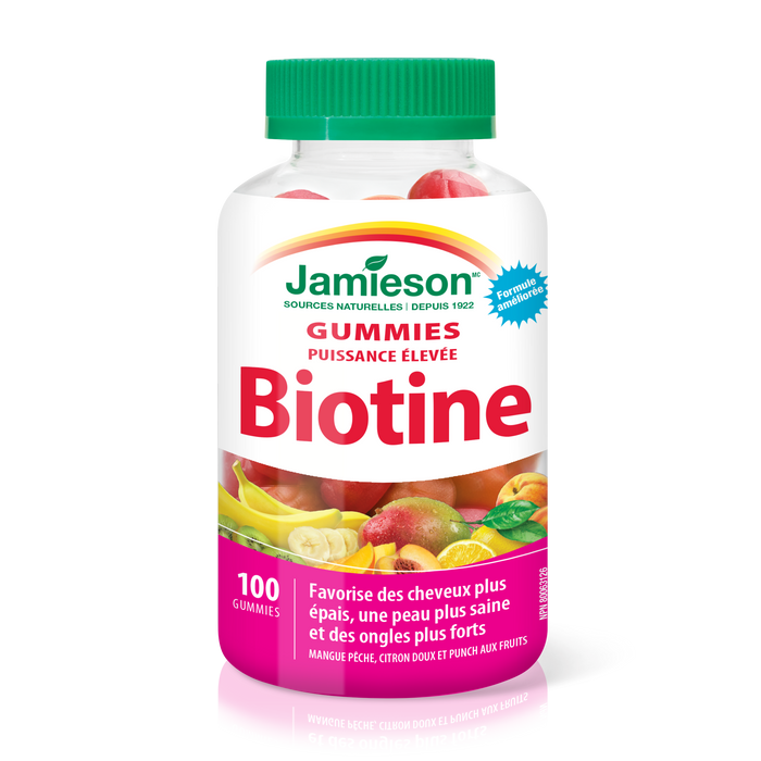 31000636 Jamieson Biotin Gummies 2,500 mcg, Sweet Lemon, & Fruit Punch, 100 ct 7968_MAIN2
