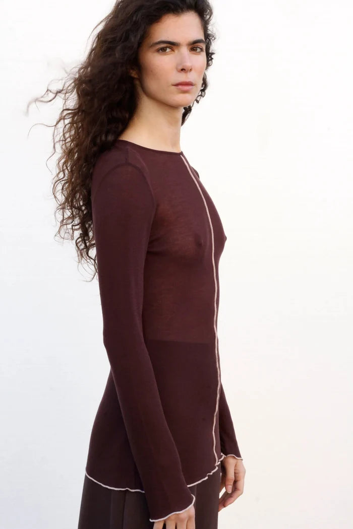 Blacktogrey - Horizon Top - Wine - Tops - BTG-738
