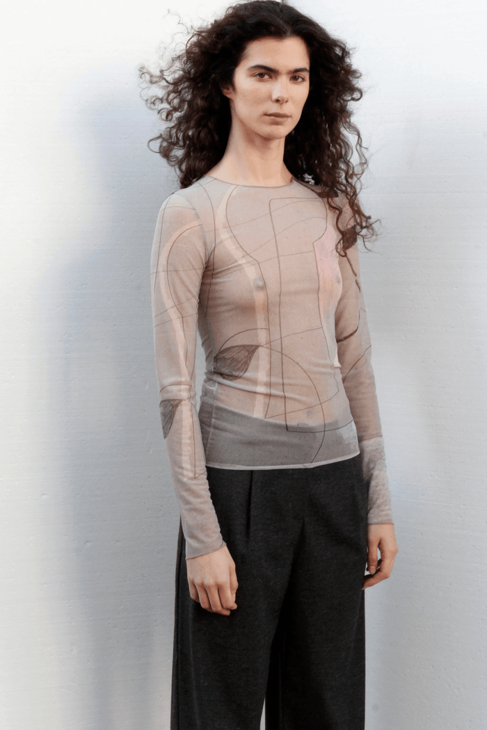 Blacktogrey - Shapes Top - Tops - BTG - 502
