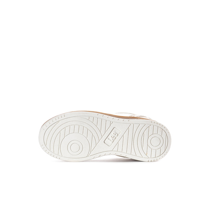 Kids sneaker outsole, white rubber tread with circular grip pattern