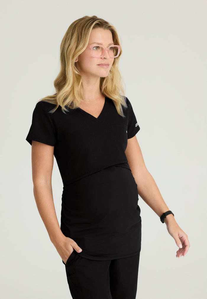 Bloom Maternity Top - Black - Grey's Anatomy Scrubs