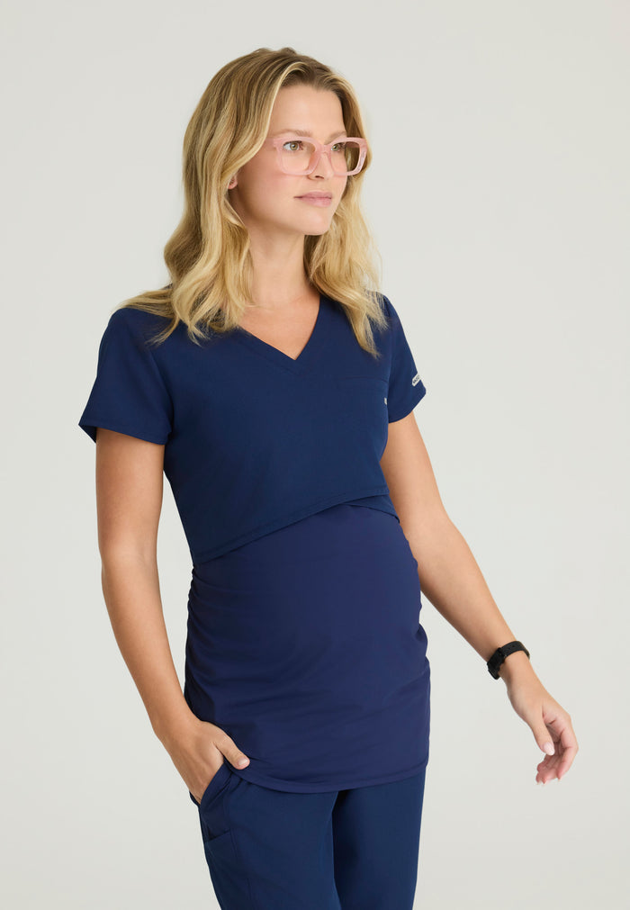 Bloom Maternity Top - Navy - Grey's Anatomy Scrubs