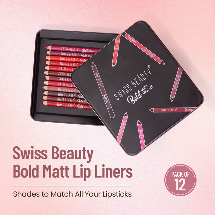 Bold Matte Lipliner Pack Of 12 Pcs