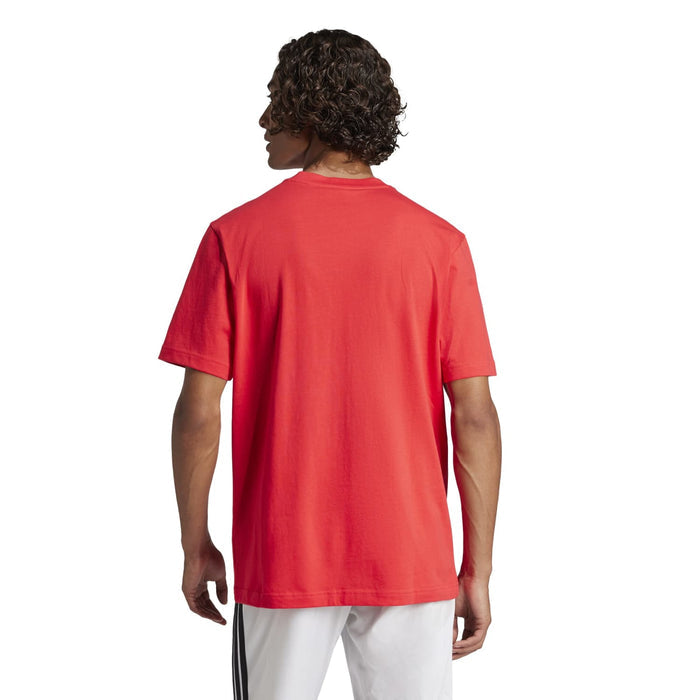 Men's red T-shirt back view with short sleeves