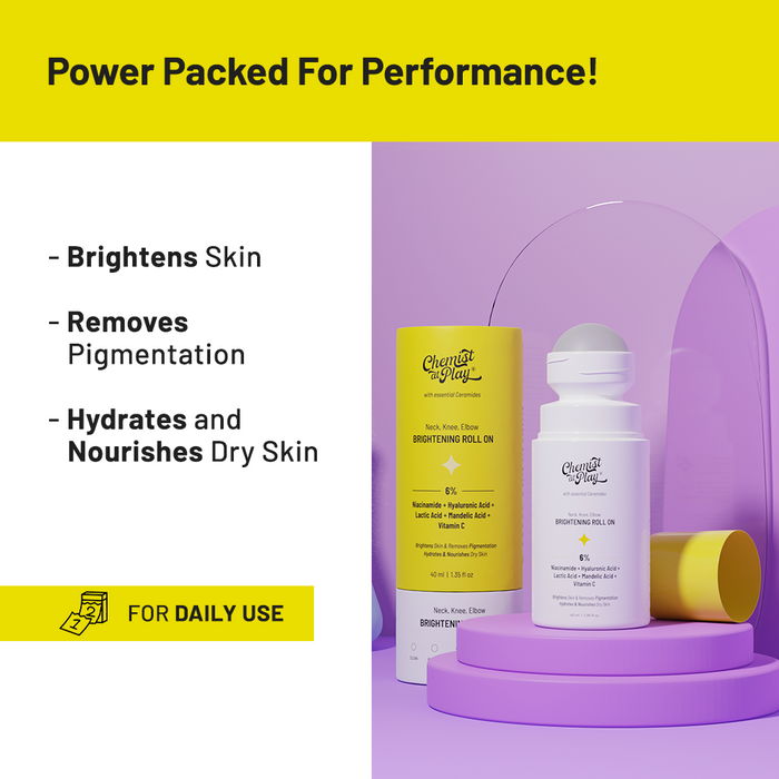 Bright & Smooth Duo | Exfoliating Body Scrub - 75gm & Neck Knee Elbow Brightening Roll On - 40ml