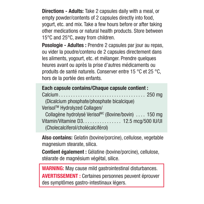31000880 Jamieson Calcium Collagen + D3, 80 ct 9092_NFP