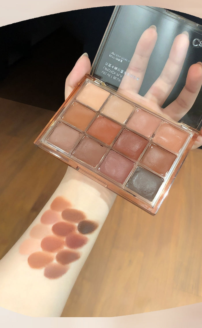 CARMELA 12-color Velvet Matte Lipstick Makeup Palette T5709