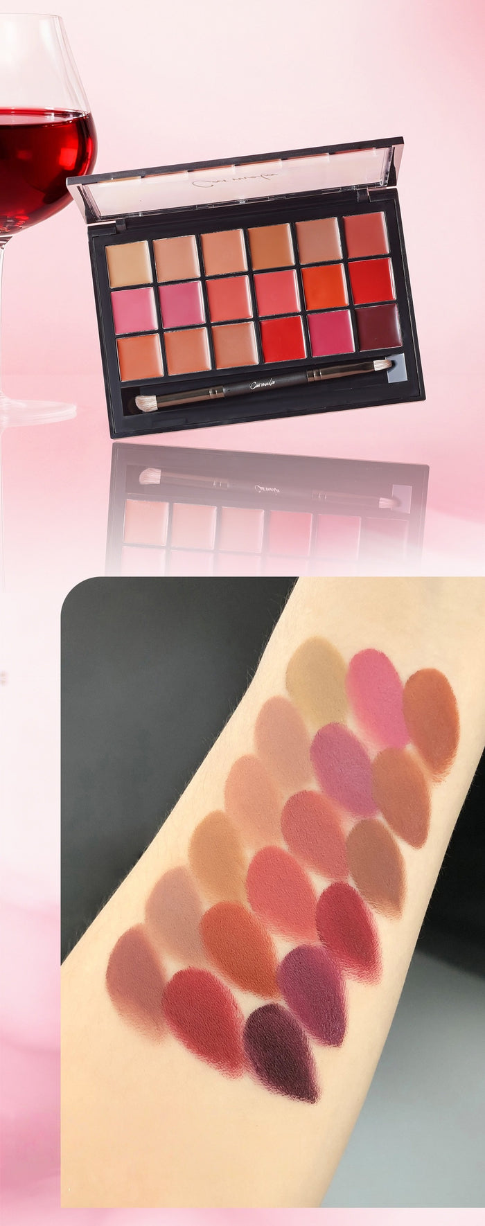 CARMELA 18-color Velvet Matte Multi-use Lipstick Makeup Palette T5707