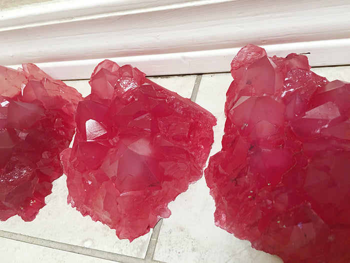 CAST URETHANE GLOW IN THE DARK WALL CRYSTAL- LARGE- RED