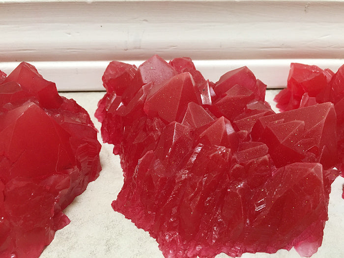 CAST URETHANE GLOW IN THE DARK WALL CRYSTAL- LARGE- RED