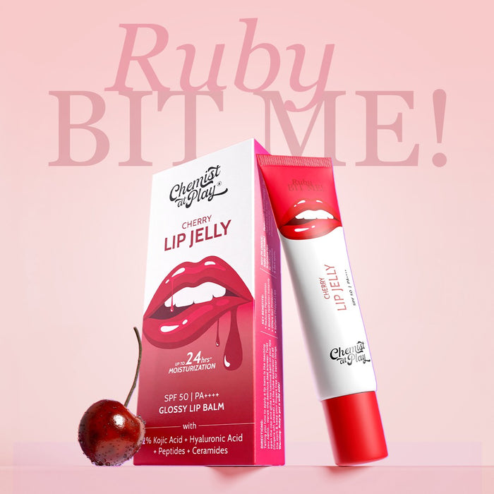 Ceramides + 2% Kojic Acid Tinted Lip Balm (Cherry) | SPF 50 PA++++ | 10 gm