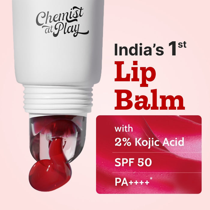 Ceramides + 2% Kojic Acid Tinted Lip Balm (Cherry) | SPF 50 PA++++ | 10 gm