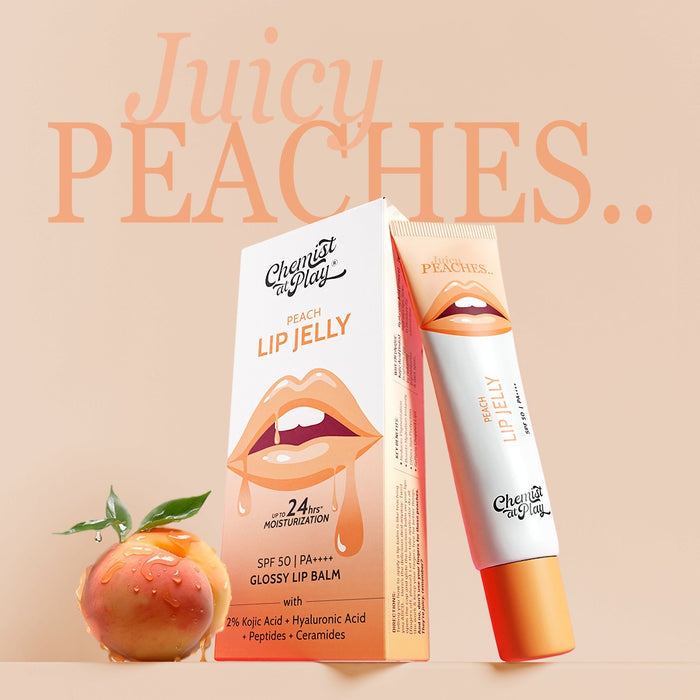 Ceramides + 2% Kojic Acid Tinted Lip Balm (Peach) | SPF 50 PA++++ | 10 gm