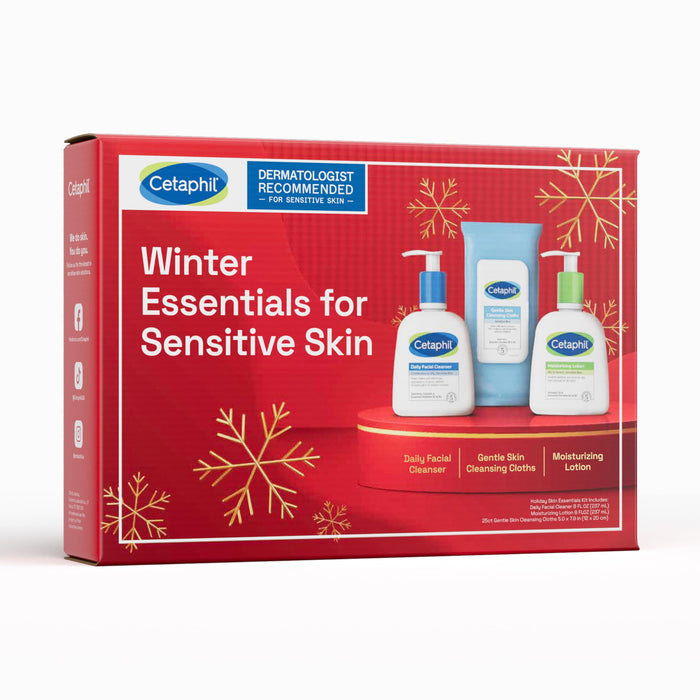 CETAPHIL winter essential for sensitive skin dermatologist recommended for sensitive skin بكج من اختيار اطباء و خبراء العناية بالبشرة للعناية بالبشرة الحساسة في الشتاء من سيتافيل