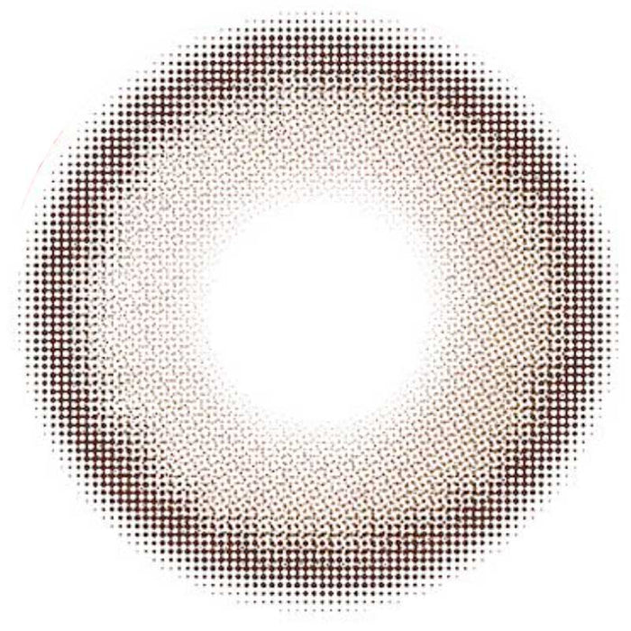 A circular pattern inspired by Clalen IRIS Pink Tulip (10pk) from Clalen features a white center fading to brown with beige dots that densify outward, creating a soft, textured ring—ideal for colored contacts or myopia prescription lenses.