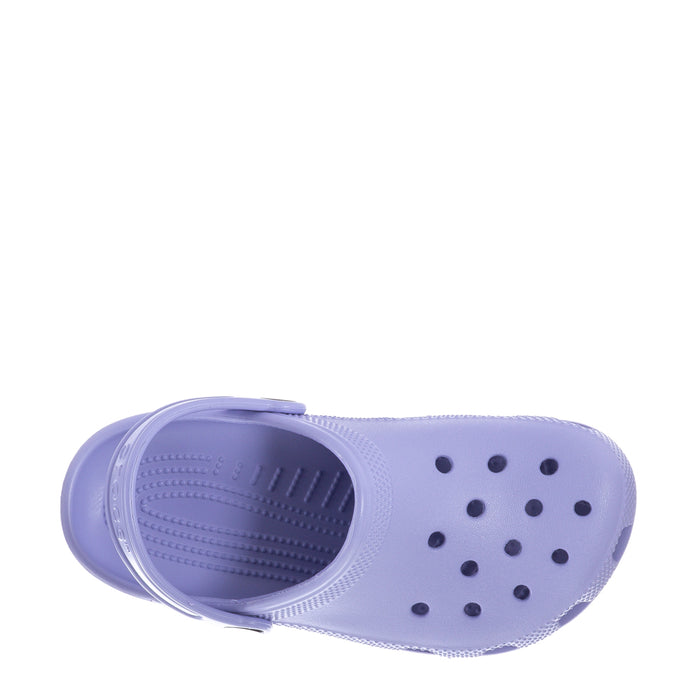 Kids light purple clog with open heel and side vent holes