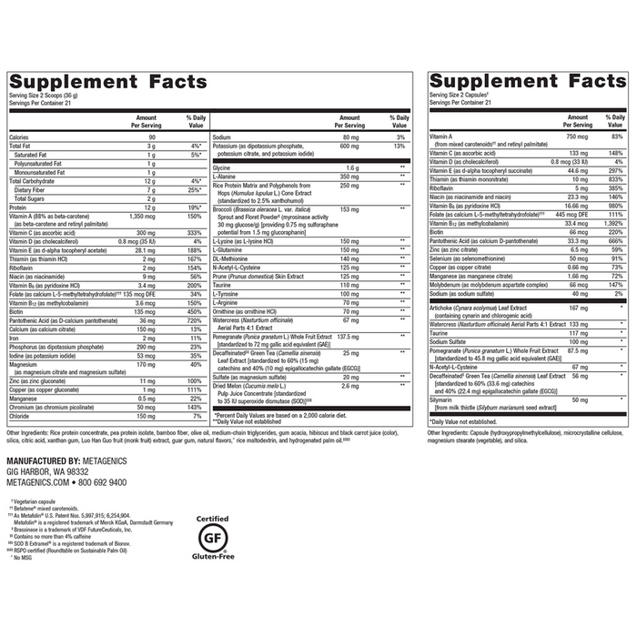 Clear Change 10 Day Program with UltraClear RENEW by Metagenics - Berry Ingredients Label