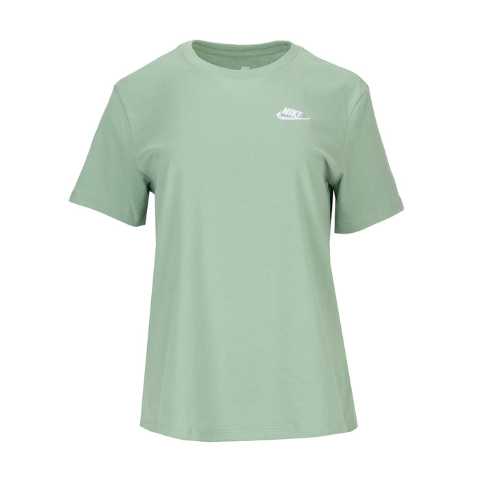 Women’s mint green crewneck T-shirt with Nike logo on chest