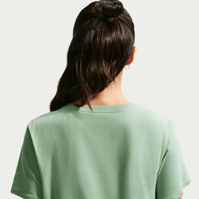 Women’s mint green crewneck T-shirt, back view, no logo visible