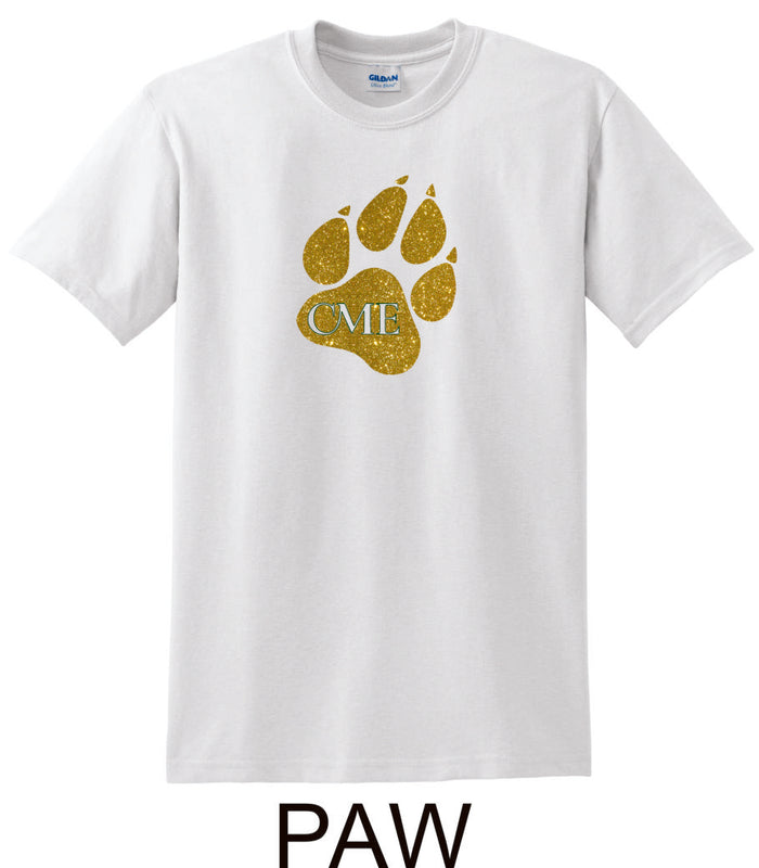 CME Paw Design Basic Tee- Matte or Glitter