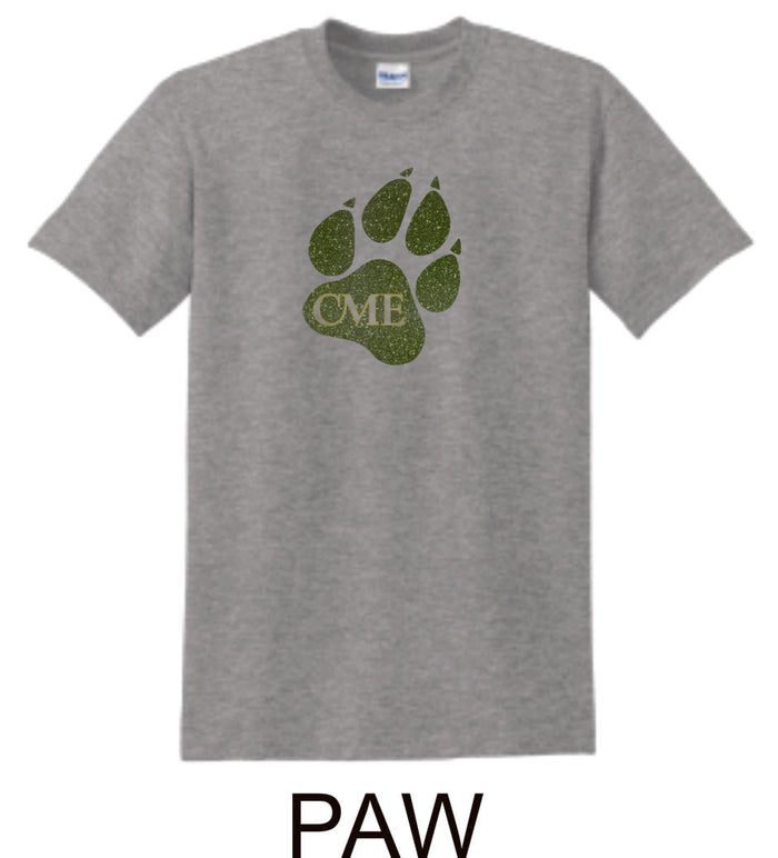 CME Paw Design Basic Tee- Matte or Glitter