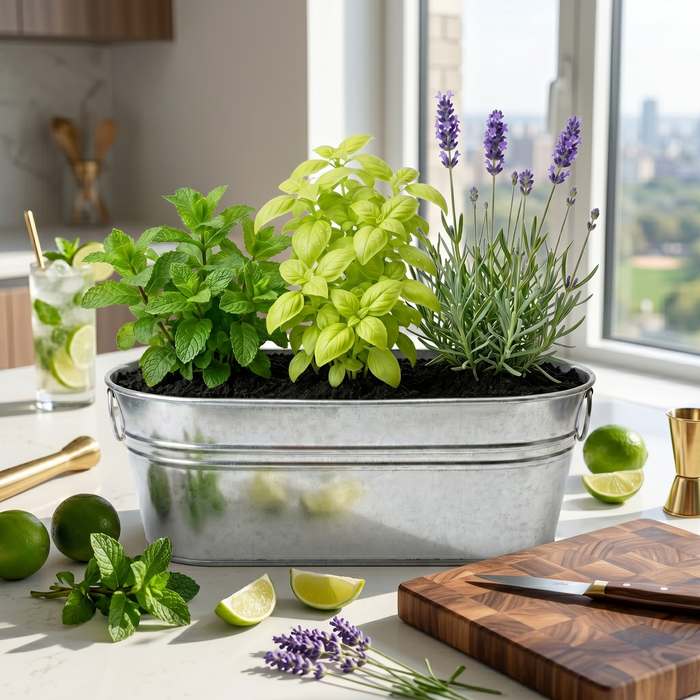 Cocktail Herb Grow Kit | Mint, Lime Basil, & Lavender