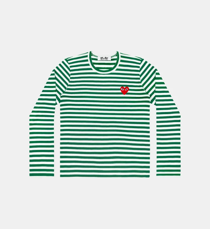 Comme Des Garçons Play - Marinière Homme AZ - T164 - White/Green - T-shirts - AZ - T164