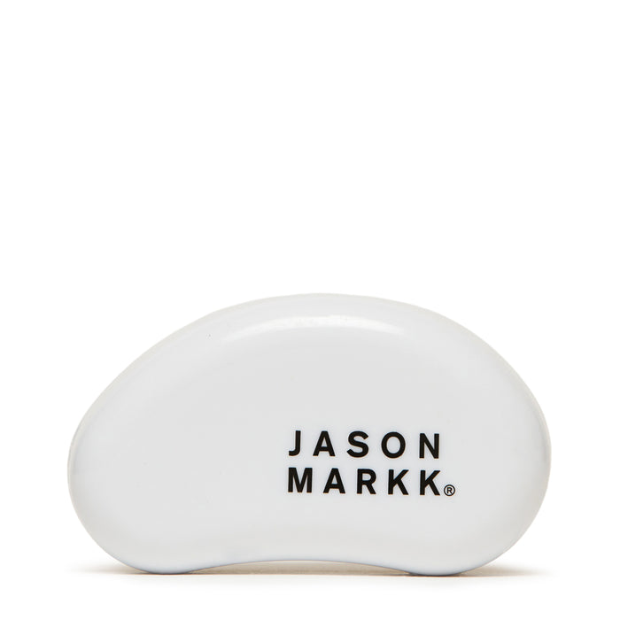 Round white shoe cleaner soap bar with JASON MARKK logo