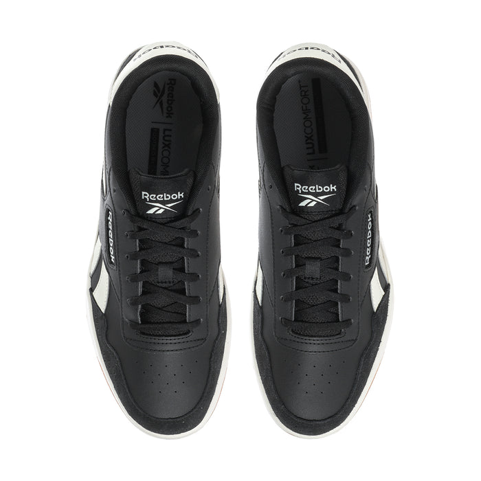 Men's Reebok Court Advance lace-up sneakers, black with white toe trim and Reebok logo