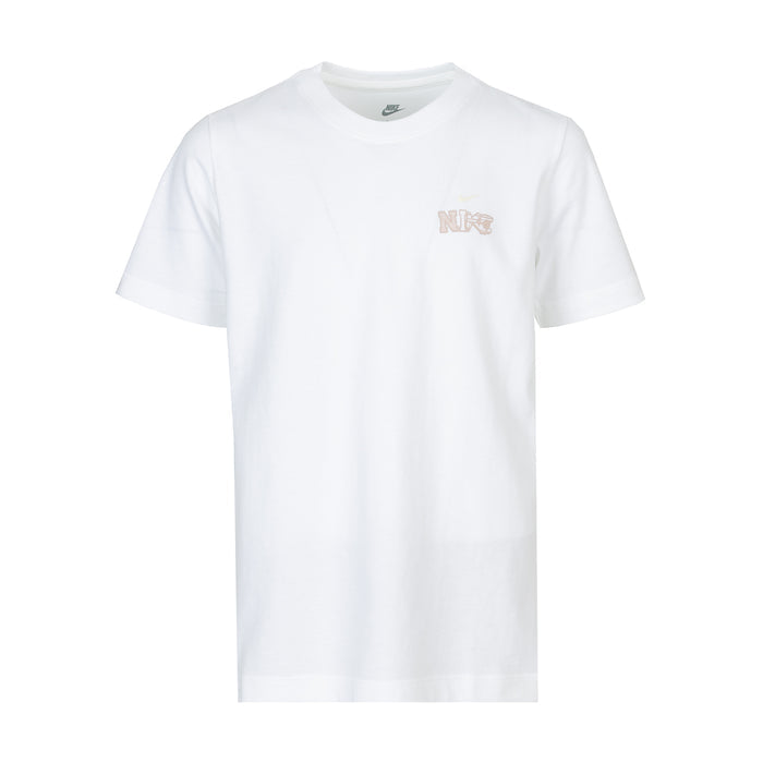 White youth T-shirt with small chest Nike logo