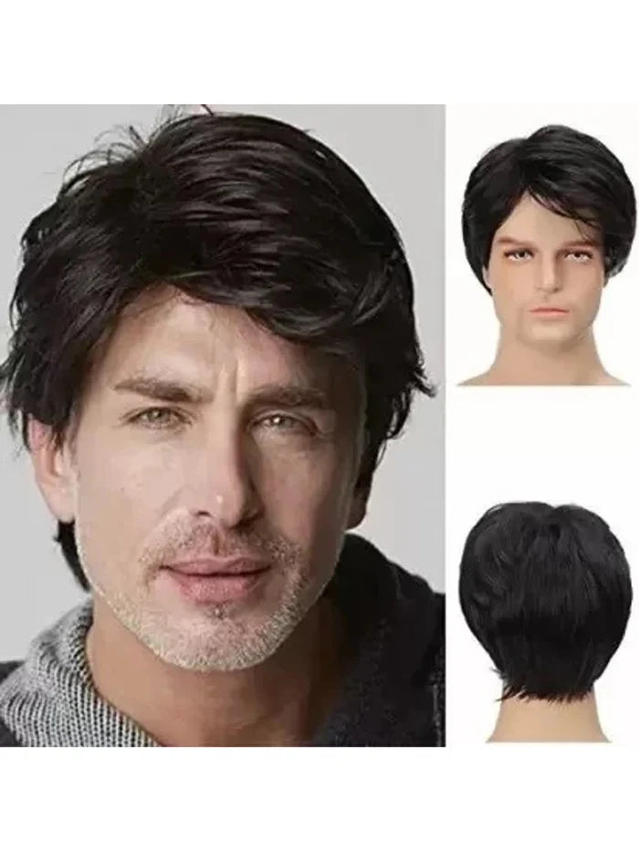 CRIBE Brown 6 Inch Full Head Synthetic Hair Wig for Men