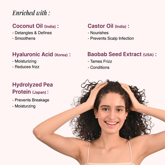 Curl Defining Shampoo With Hyaluronic Acid, Coconut Oil & Castor Oil - 250 ml