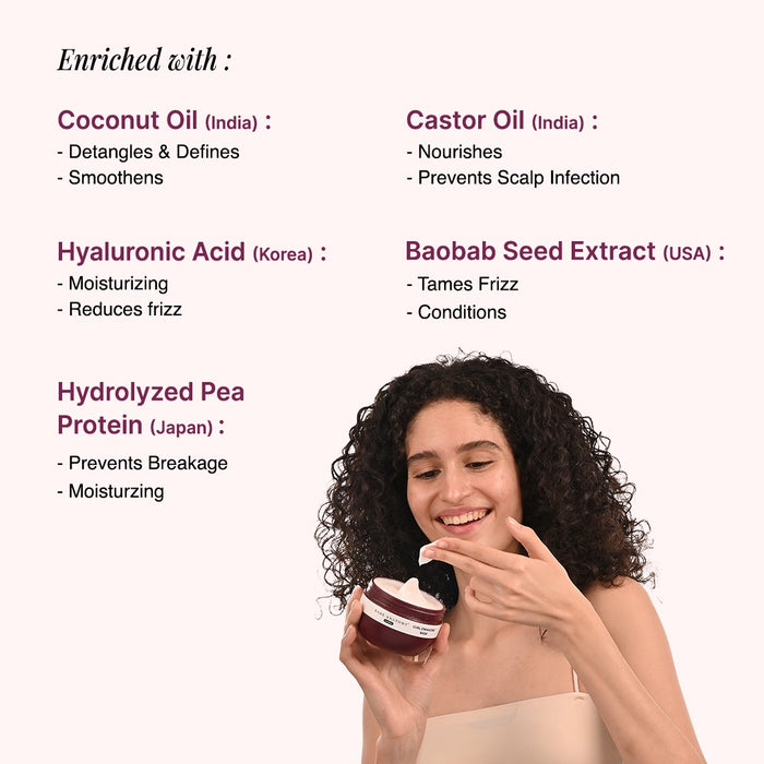 Curl Enhancing Hair Mask With Hyaluronic Acid, Coconut Oil & Castor Oil - 250 ml