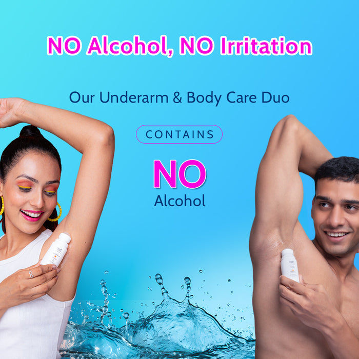 Daily Exfoliation Trio | Aqua & Fragrance Free Underarm Roll On & Exfoliating Body Wash