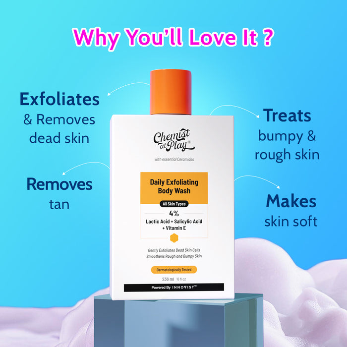 Daily Exfoliation Trio | Aqua & Fragrance Free Underarm Roll On & Exfoliating Body Wash